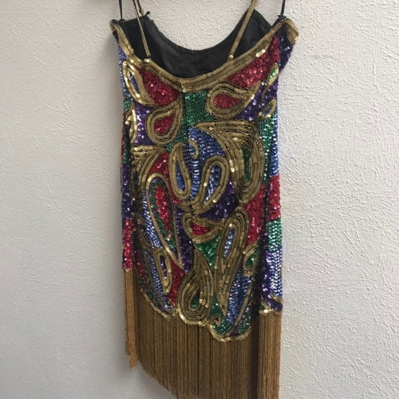 Retro Vintage Sparkly Midi Party Dress - 80s/90s Glam - Picture 7 of 10